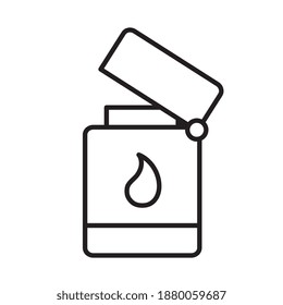 lighter fire tool line style icon vector illustration design