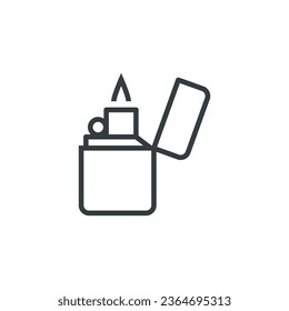 Lighter flame fire camping icon, vector illustration