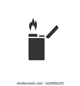 Lighter flame vector icon with lid