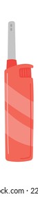 Lighter flat icon Steel incendiary device. Vector illustration