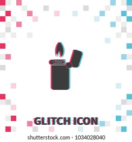 Lighter  glitch effect vector icon.