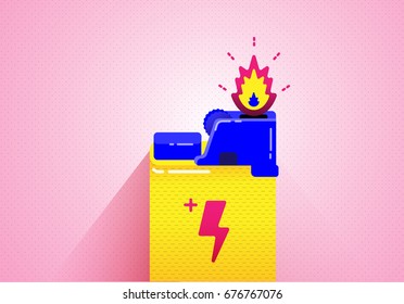 the lighter graphic illustration vector. create energy and fire. using as wallpaper, background, illustration.