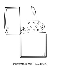 icono de dibujo con la mano más ligera aislado en fondo blanco. Vector
