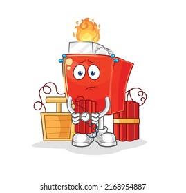 el carácter dinamita de la mano más ligero. vector de mascota de dibujos animados