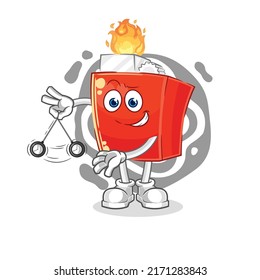 the lighter hypnotizing cartoon. cartoon mascot vector