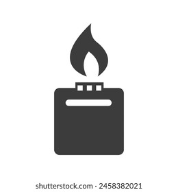Lighter Icon Black and White Vector Graphic