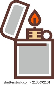 Leichter Symbol. Brenngas mit Feuer