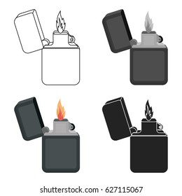 Lighter icon in cartoon style isolated on white background. Light source symbol stock vector illustration