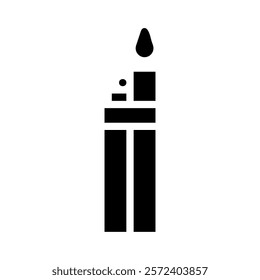 Lighter icon. Concept of smoking, fire, and danger.