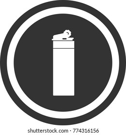 Lighter icon , dark circle sign design