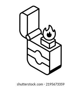 Lighter icon designed in outline style 