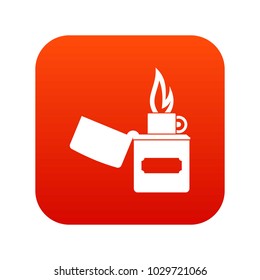 Lighter icon digital red for any design isolated on white vector illustration