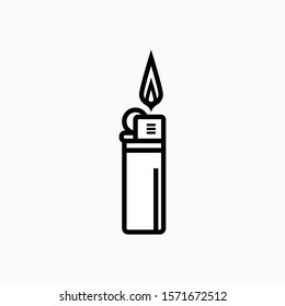 Lighter Icon. Fire Source Illustration As A Simple Vector Sign & Trendy Symbol for Design and Websites, Presentation or Mobile Application.