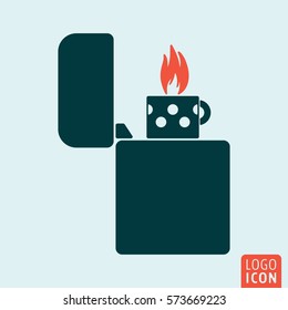 Lighter icon. Fire lighter symbol. Vector illustration.