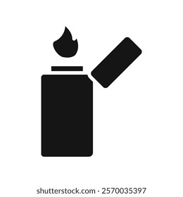 Lighter icon Flat simple outline set