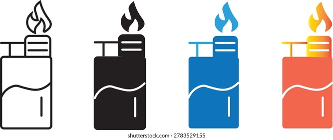 Lighter icon flat vector illustration. Gasoline lighter icon representing pocket lighter 