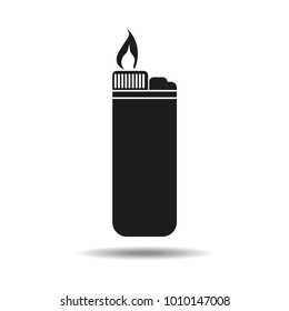 Lighter. Icon. Isolated on white background. Smoking. For your design.