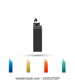 Lighter icon isolated on white background. Set elements in color icons. Vector Illustration