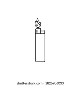 Lighter icon. Line style. Vector illustration. Isolated.