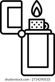 Icono más ligero: Símbolo de llama abierta en formato de Vector