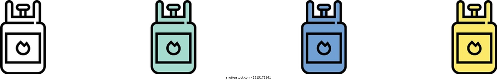 lighter icon. Outline, Green, Blue and Yellow Style Design Isolated On White Background