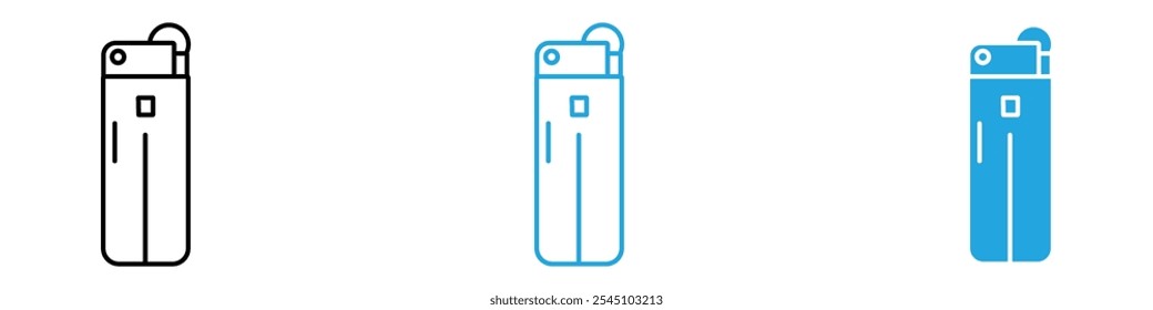 Lighter Icon Set Vector illustration in black