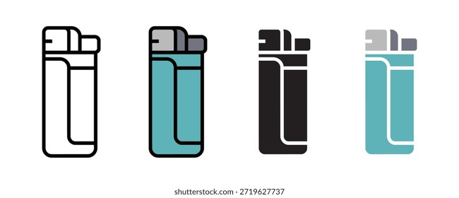 Lighter icon set vector on white background. smoking, fire, flame, burn, ignition symbol. vector illustration.