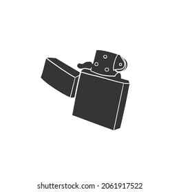 Lighter Icon Silhouette Illustration. Fire Gas Vector Graphic Pictogram Symbol Clip Art. Doodle Sketch Black Sign.