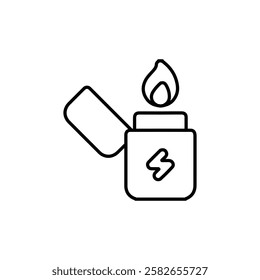 lighter icon symbol in black white isolated