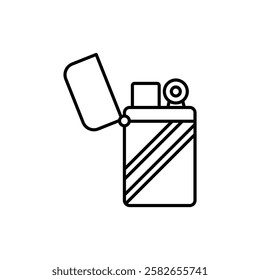 lighter icon symbol in black white isolated
