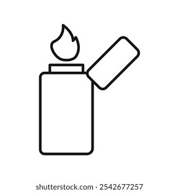 Lighter icon Thin line art isolated