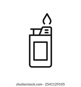 Lighter icon Thin line flat illustration