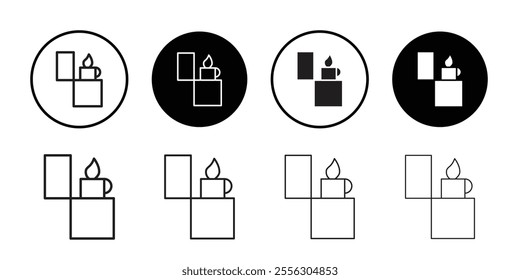 Lighter icon Thin line vector illustration set