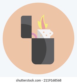 Lighter Icon in trendy flat style isolated on soft blue background