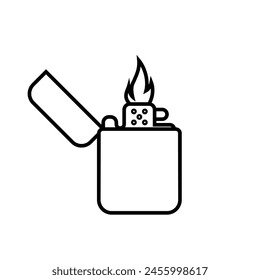 Lighter icon vector. Cigarette lighter illustration sign. Fire symbol or logo.