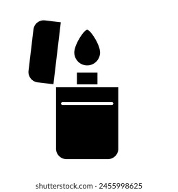 Vector del icono del encendedor. Señal de ilustración del encendedor de cigarrillos. Símbolo o logotipo de fuego.