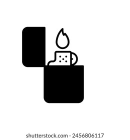 Lighter icon vector. Cigarette lighter illustration sign. Fire symbol or logo.