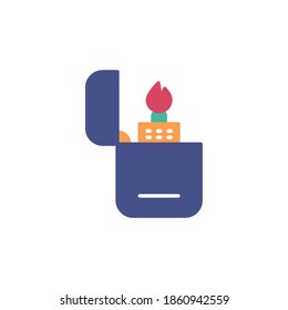 lighter icon vector flat design. colored flat icon. isolated on white background