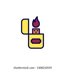 Lighter Icon Vector Illustration in Filled Style for Any Purpose