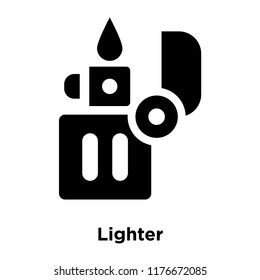 Lighter icon vector isolated on white background, logo concept of Lighter sign on transparent background, filled black symbol