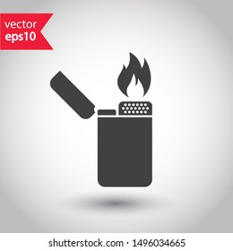 Lighter icon. Lighter vector icon on white isolated background. Fire lighter vector sign. EPS 10 flat symbol