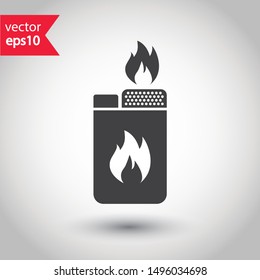 Lighter icon. Lighter vector icon on white isolated background. Fire lighter vector sign. EPS 10 flat symbol