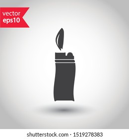 Lighter icon. Lighter vector icon on white isolated background. Fire lighter vector sign. EPS 10 flat symbol