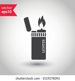 Lighter icon. Lighter vector icon on white isolated background. Fire lighter vector sign. EPS 10 flat symbol