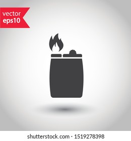 Lighter icon. Lighter vector icon on white isolated background. Fire lighter vector sign. EPS 10 flat symbol