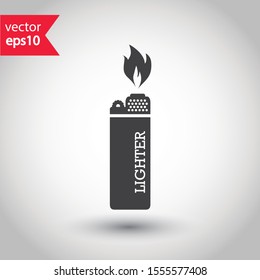 Lighter icon. Lighter vector icon on white isolated background. Fire lighter vector sign. EPS 10 flat symbol