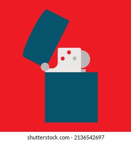 Lighter illustrations on a red background