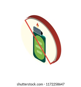 Lighter isometric left top view 3D icon