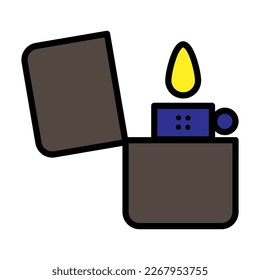 Lighter line icon isolated on white background. Black flat thin icon on modern outline style. Linear symbol and editable stroke. Simple and pixel perfect stroke vector illustration