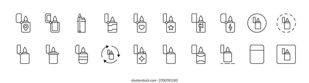 Pacote De Ícones De Linha Mais Leve. Outline Signs para Gráficos e Web Design, Apps, Anúncios, Vários Cartões